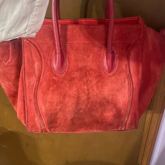 Celine Paris Red Leather Phantom Luggage Tote - Picture 4 of 6